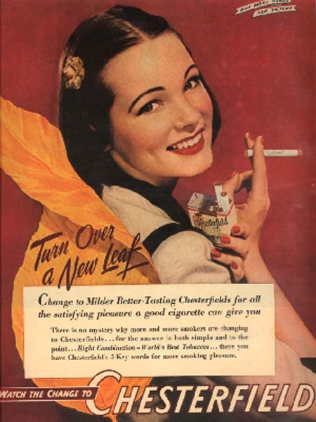 Chesterfield Cigarette Ads 