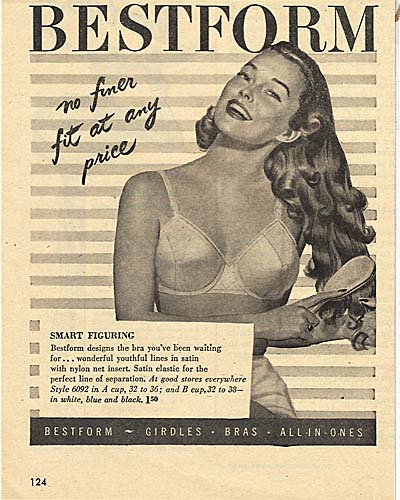 Vintage 1954 Exquisite Form Bra For Fit Without Fidgets ad