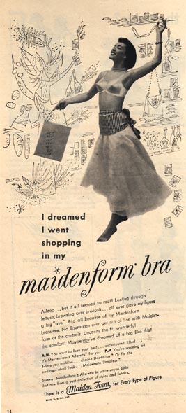 1963 vintage Brassiere AD I Dreamed I was Cleopatra in my MAIDENFORM BRA  100519