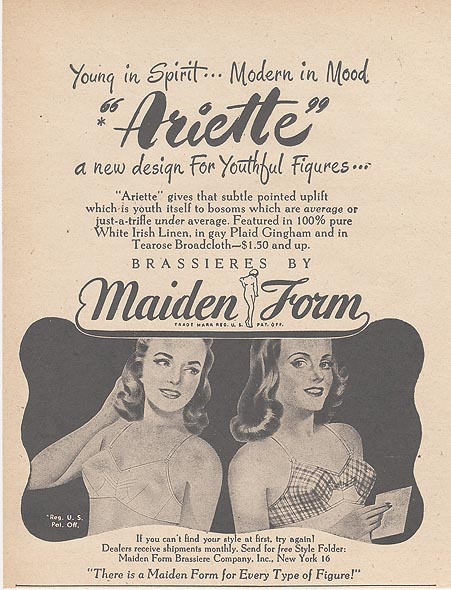 1959 women's Maidenform bra dreamed I was medieval maiden inocorn vintage  ad