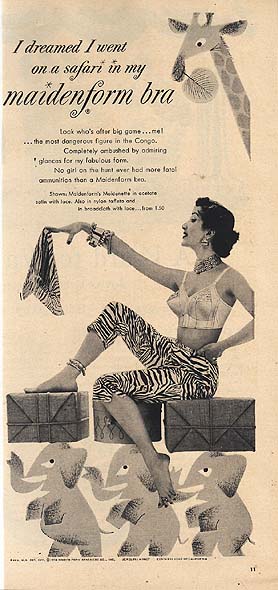 1968 women's I dreamed I was a new dimension in Maidenform bra slip ad