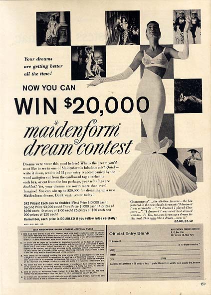 1965 women's Maidenform bra I dreamed Paris was at my feet vintage ad