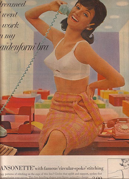 1964 women's Maidenform bra I dreamed I was way out window washer ad